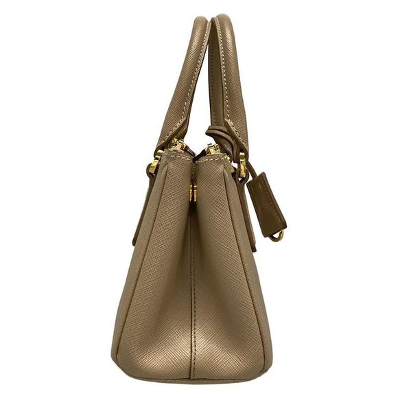 Prada Handbag Galleria Beige Mini Bag Leather - Picture 2 of 15